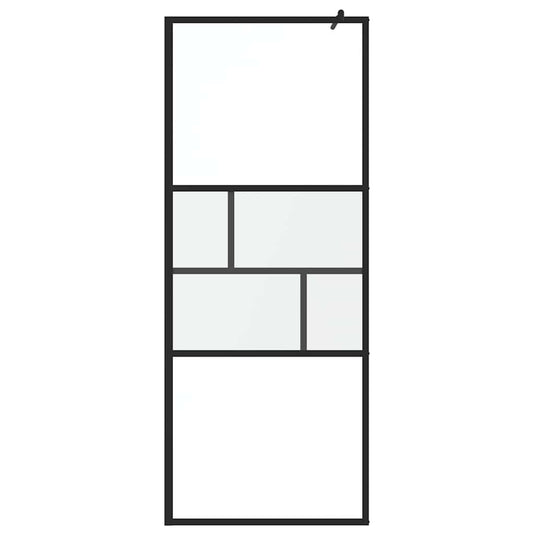Vidaxl inloop douche wand zwart 80 x 195 x 0.5 cm glas en aluminium