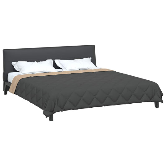 Vidaxl zomer dekbed antraciet en taupe 200 x 200 cm microfiber