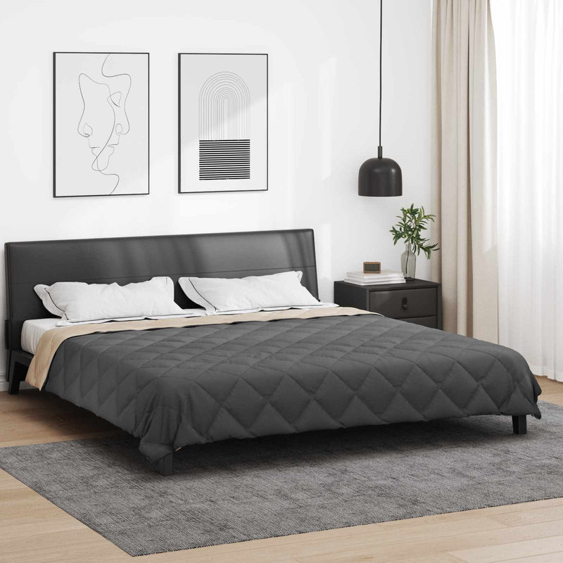 Afbeelding laden in galerijviewer, Vidaxl zomer dekbed antraciet en taupe 240 x 200 cm microfiber
