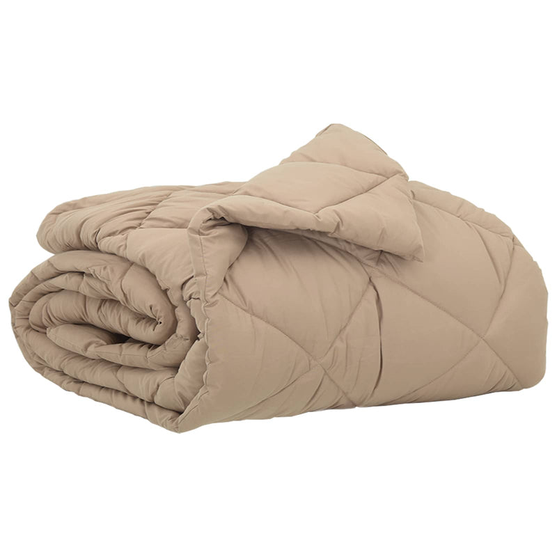Afbeelding laden in galerijviewer, Vidaxl zomer dekbed taupe 220 x 155 cm microfiber
