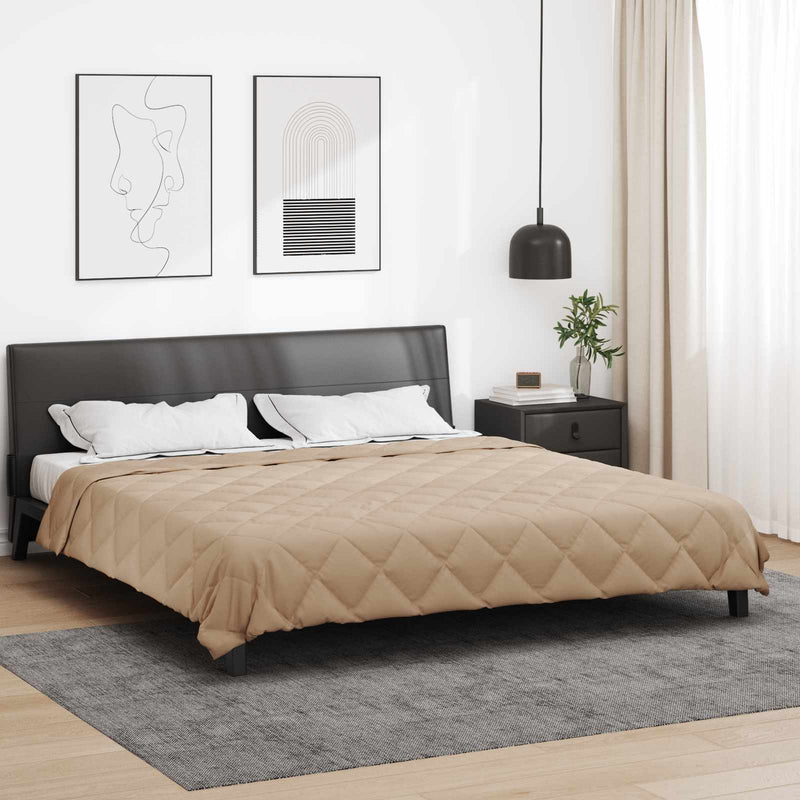 Afbeelding laden in galerijviewer, Vidaxl zomer dekbed taupe 220 x 240 cm microfiber
