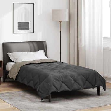 Vidaxl zomer dekbed lichtgrijs en antraciet 220 x 135 cm microfiber