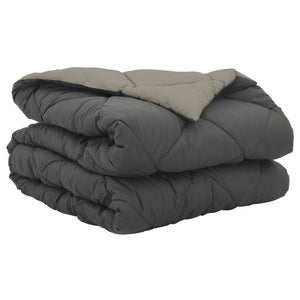 Vidaxl zomerdekbed 220 x 135 cm zomer 200 gsm lichtgrijs en antraciet