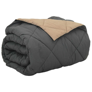 Vidaxl vol jaar dekbed antraciet en taupe 220 x 240 cm microfiber