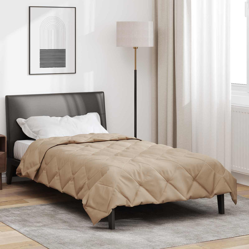 Afbeelding laden in galerijviewer, Vidaxl vol jaar dekbed taupe 200 x 135 cm microfiber
