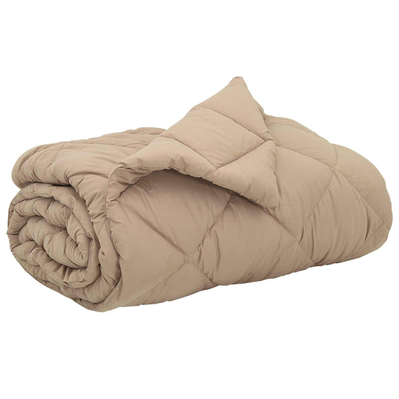 Afbeelding laden in galerijviewer, Vidaxl vol jaar dekbed taupe 220 x 240 cm microfiber
