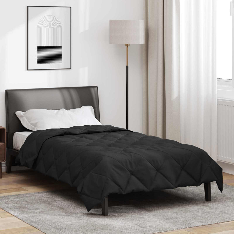 Afbeelding laden in galerijviewer, Vidaxl vol jaar dekbed zwart 200 x 135 cm microfiber
