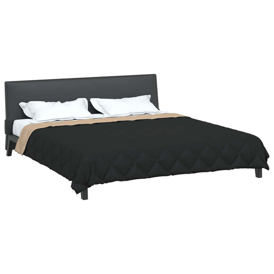 Vidaxl vol jaar dekbed zwart en taupe 200 x 220 cm microfiber