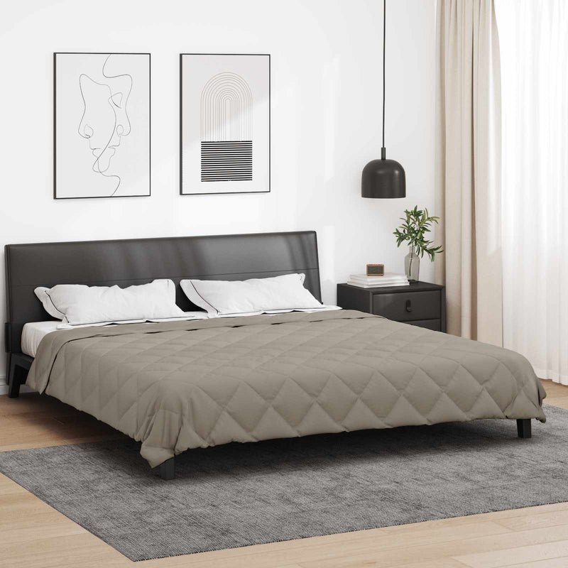 Afbeelding laden in galerijviewer, Vidaxl vol jaar dekbed lichtgrijs 240 x 260 cm microfiber

