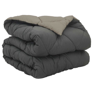 Vidaxl vol jaar dekbed lichtgrijs en antraciet 135 x 200 cm microfiber