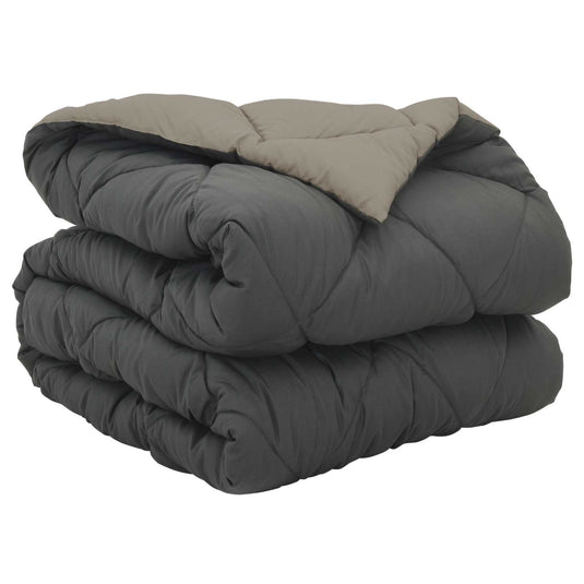 Vidaxl vol jaar dekbed lichtgrijs en antraciet 135 x 200 cm microfiber
