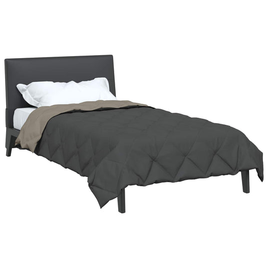 Vidaxl vol jaar dekbed lichtgrijs en antraciet 135 x 200 cm microfiber