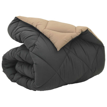 Vidaxl winter dekbed antraciet en taupe 220 x 155 cm microfiber
