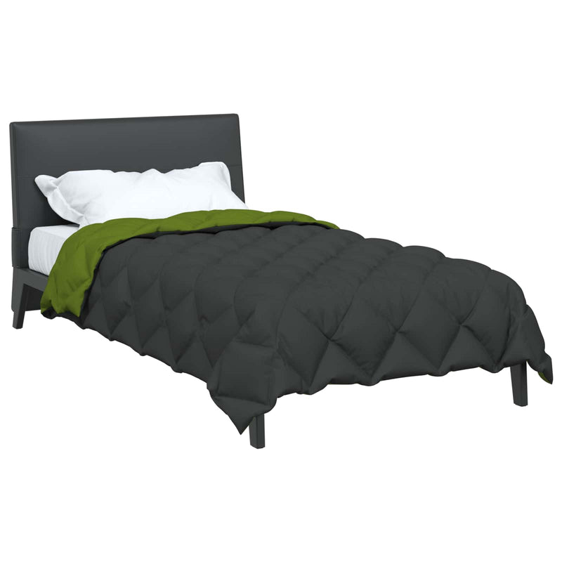 Afbeelding laden in galerijviewer, Vidaxl winter dekbed groen en antraciet 200 x 135 cm microfiber
