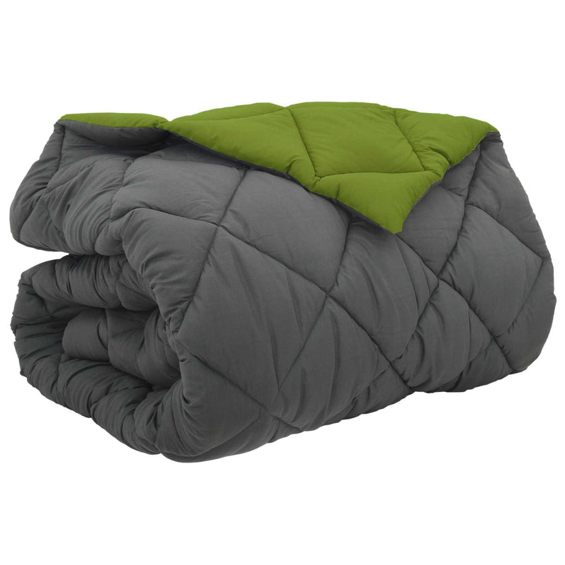 Afbeelding laden in galerijviewer, Vidaxl winter dekbed groen en antraciet 240 x 200 cm microfiber
