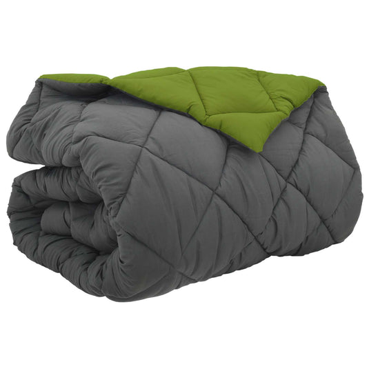 Vidaxl winter dekbed groen en antraciet 240 x 200 cm microfiber