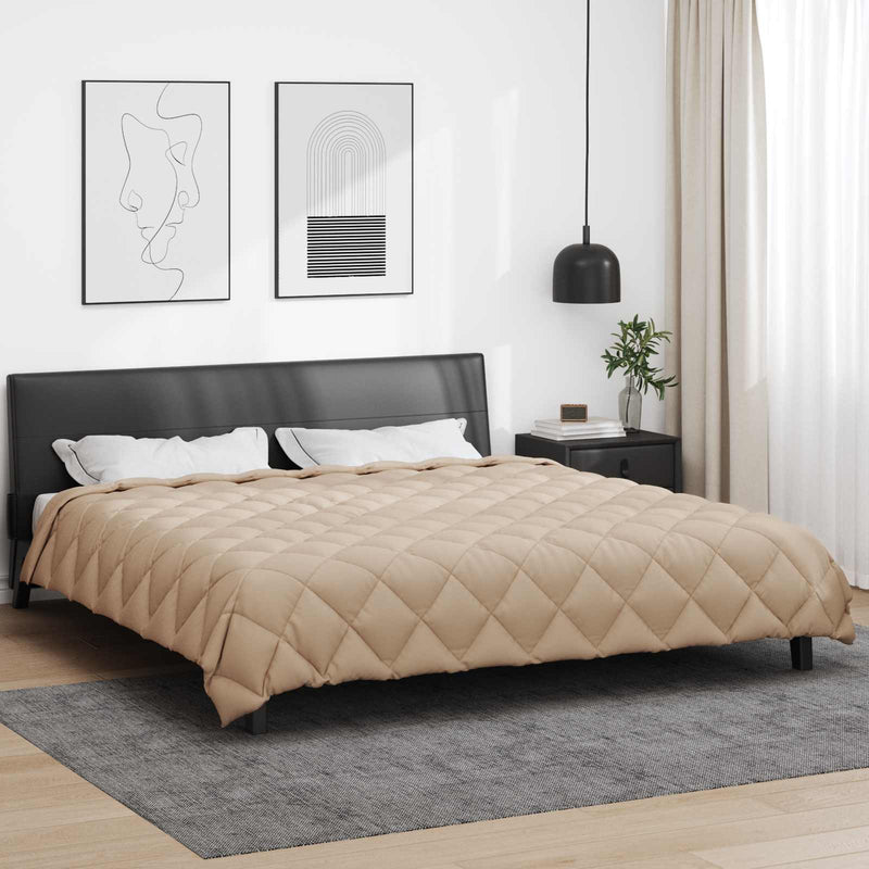Afbeelding laden in galerijviewer, Vidaxl winter dekbed taupe 200 x 200 cm microfiber
