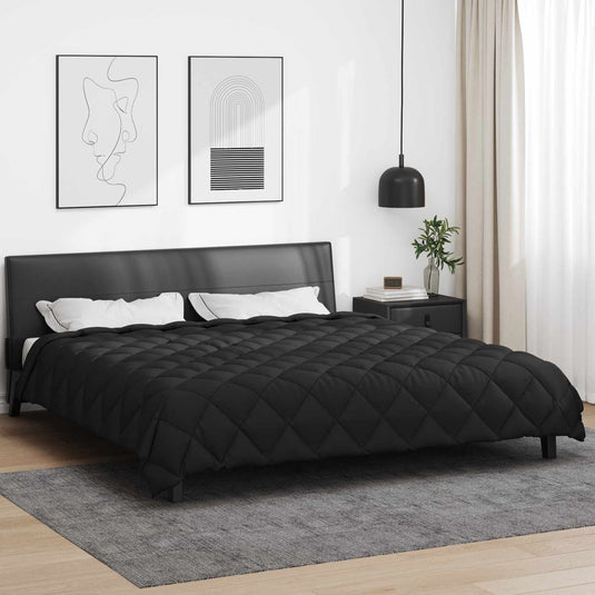 Vidaxl winter dekbed zwart 200 x 200 cm microfiber