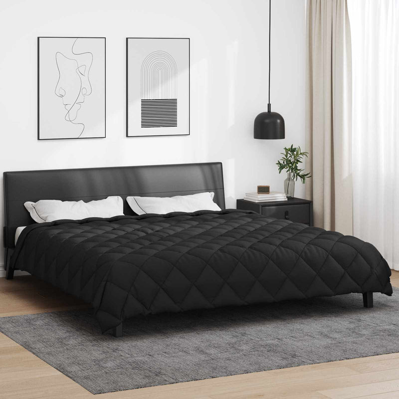 Afbeelding laden in galerijviewer, Vidaxl winter dekbed zwart 240 x 260 cm microfiber
