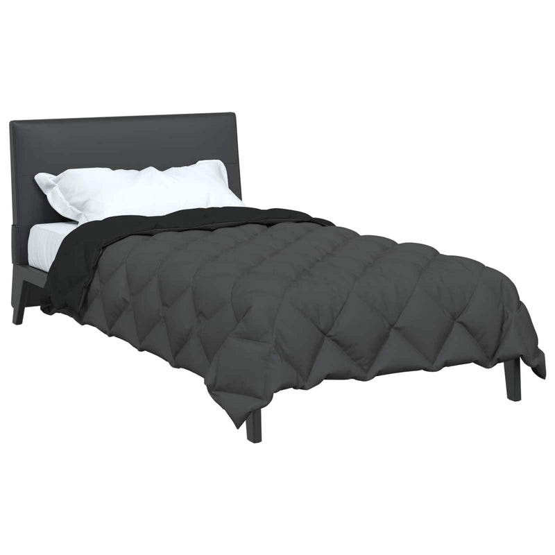 Afbeelding laden in galerijviewer, Vidaxl winter dekbed zwart en anthraciet 200 x 135 cm microfiber

