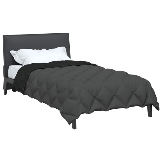 Vidaxl winter dekbed zwart en anthraciet 220 x 135 cm microfiber