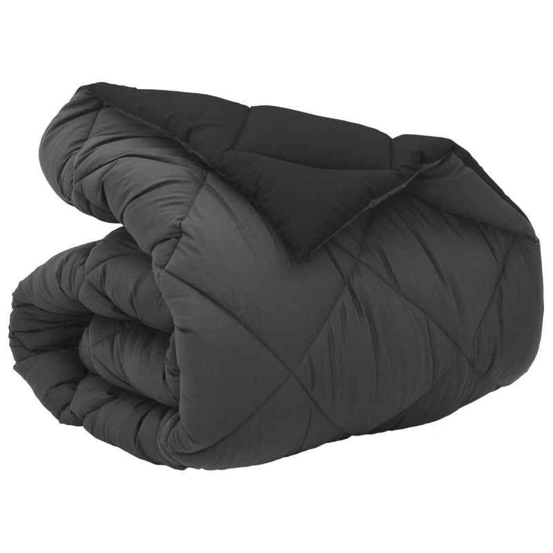 Afbeelding laden in galerijviewer, Vidaxl winter dekbed zwart en anthraciet 220 x 140 cm microfiber
