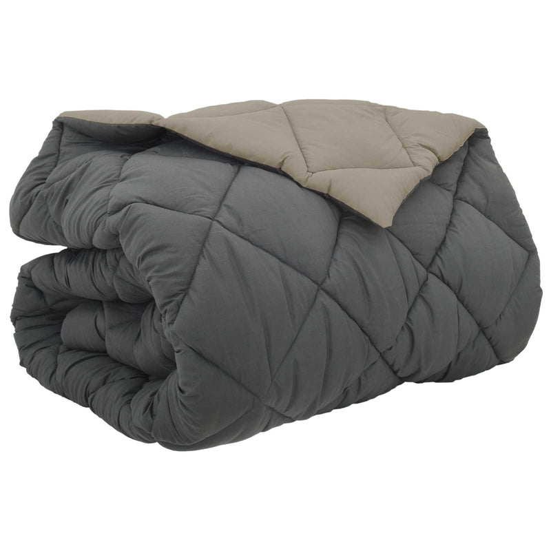 Afbeelding laden in galerijviewer, Vidaxl winter dekbed lichtgrijs en antraciet 200 x 200 cm microfiber
