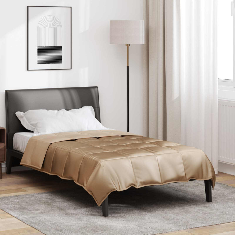 Afbeelding laden in galerijviewer, Vidaxl zomer dekbed goud 200 x 155 cm satijn en microfiber
