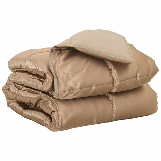 Vidaxl vol jaar dekbed goud 220 x 140 cm satijn en microfiber