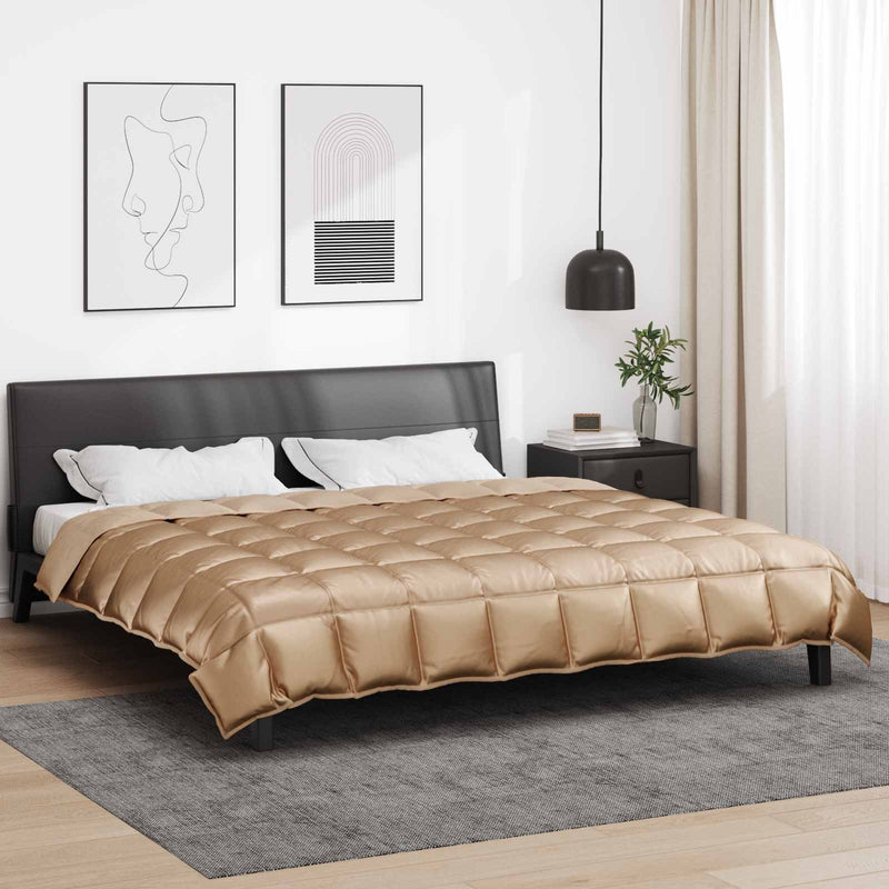 Afbeelding laden in galerijviewer, Vidaxl winter dekbed goud 200 x 200 cm satijn en microfiber
