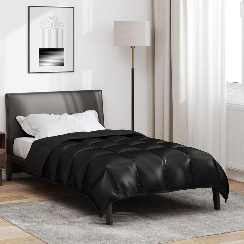 Afbeelding laden in galerijviewer, Vidaxl winter dekbed zwart 200 x 140 cm satijn en microfiber
