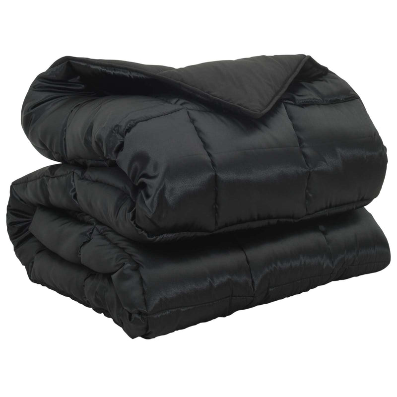 Afbeelding laden in galerijviewer, Vidaxl winter dekbed zwart 200 x 140 cm satijn en microfiber
