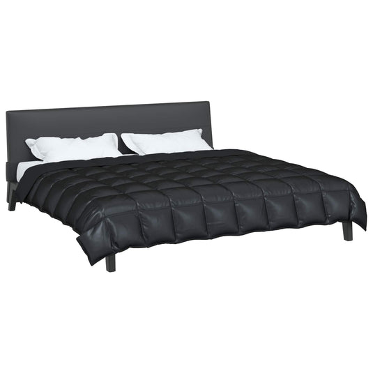 Vidaxl winter dekbed zwart 240 x 200 cm satijn en microfiber