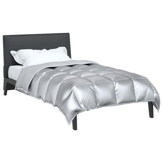 Vidaxl winter dekbed zilver 220 x 135 cm satijn en microfiber