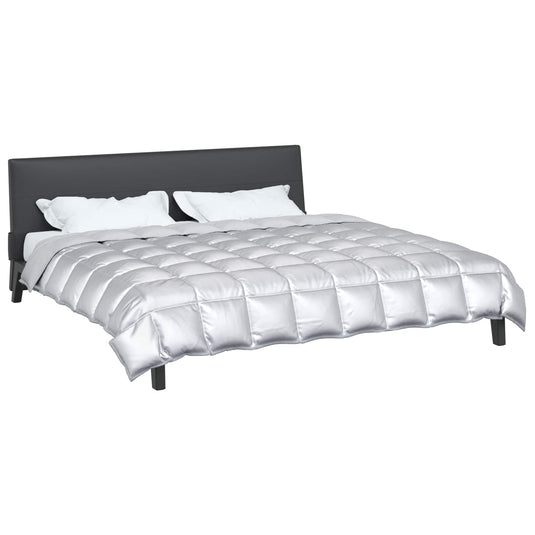 Vidaxl winter dekbed zilver 240 x 260 cm satijn en microfiber