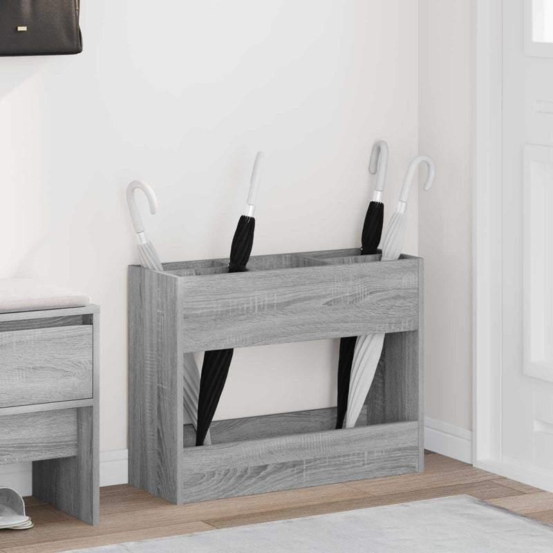 Afbeelding laden in galerijviewer, Vidaxl paraplu standaard grijs sonoma 65 x 24 x 50 cm bewerkt hout
