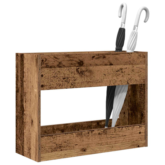 Vidaxl paraplu standaard oudhout 65 x 24 x 50 cm bewerkt hout