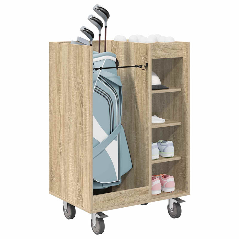 Afbeelding laden in galerijviewer, Vidaxl golfkast met wiel effen sonoma eiken 65 x 45 x 98 cm
