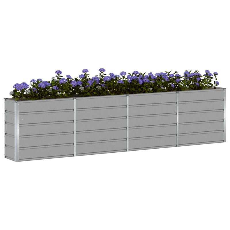 Afbeelding laden in galerijviewer, Vidaxl plantenbak lichtgrijs 320 x 40 x 75 cm staal
