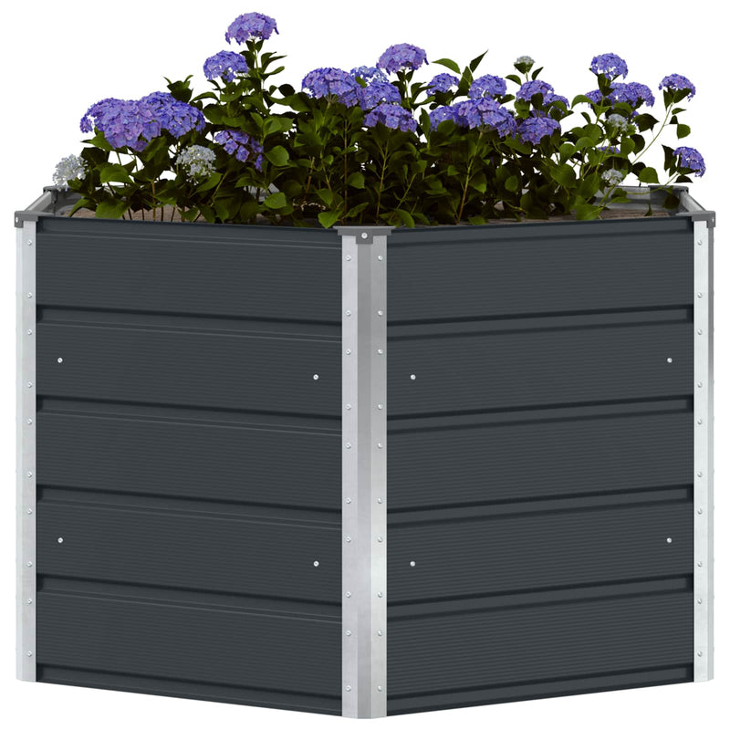 Afbeelding laden in galerijviewer, Vidaxl plantenbak antraciet 129 x 129 x 75 cm staal

