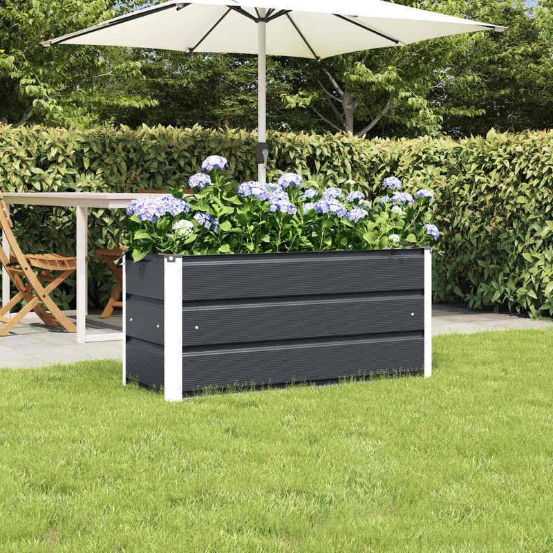 Afbeelding laden in galerijviewer, Vidaxl plantenbak antraciet 100 x 40 x 45 cm staal
