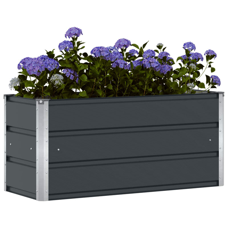 Afbeelding laden in galerijviewer, Vidaxl plantenbak antraciet 100 x 40 x 45 cm staal
