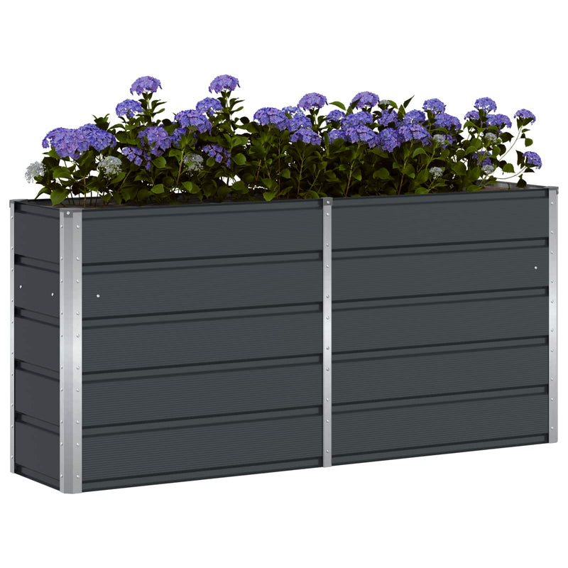 Afbeelding laden in galerijviewer, Vidaxl plantenbak antraciet 160 x 40 x 75 cm staal
