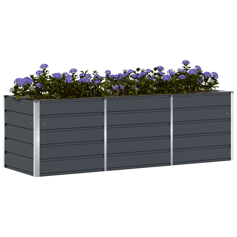 Afbeelding laden in galerijviewer, Vidaxl plantenbak antraciet 240 x 80 x 75 cm staal
