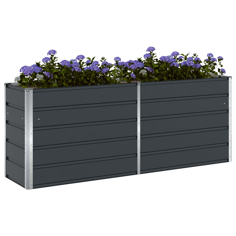 Afbeelding laden in galerijviewer, Vidaxl plantenbak antraciet 480 x 50 x 45 cm gegalvaniseerd staal

