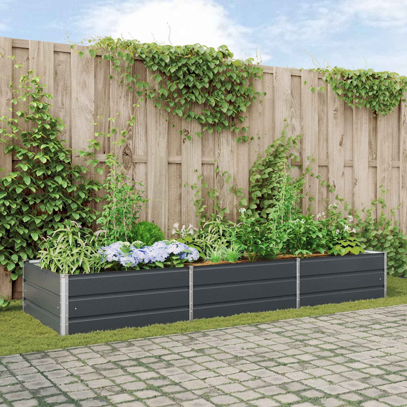 Afbeelding laden in galerijviewer, Vidaxl plantenbak antraciet 195 x 100 x 45 cm gegalvaniseerd staal
