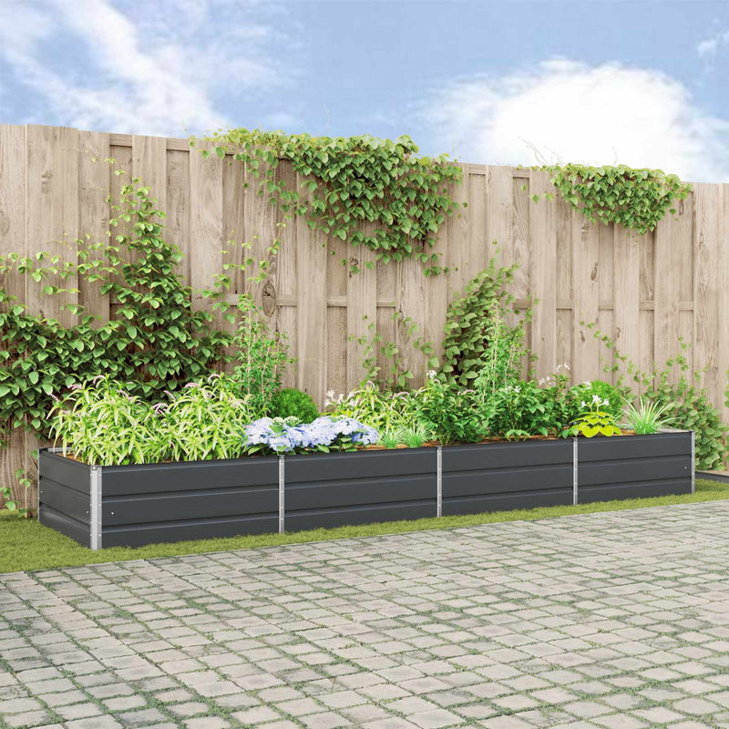 Afbeelding laden in galerijviewer, Vidaxl plantenbak antraciet 195 x 100 x 45 cm gegalvaniseerd staal
