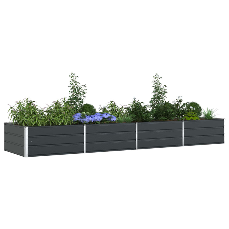 Afbeelding laden in galerijviewer, Vidaxl plantenbak antraciet 195 x 100 x 45 cm gegalvaniseerd staal
