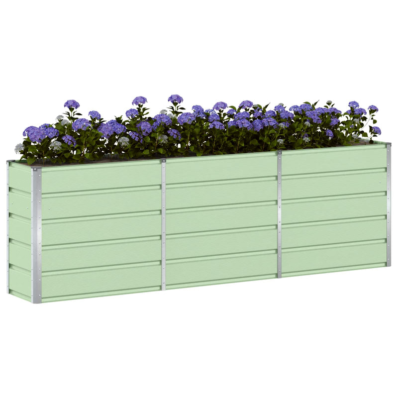 Afbeelding laden in galerijviewer, Vidaxl plantenbak groen 240 x 40 x 75 cm staal
