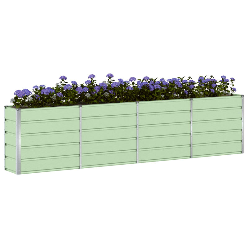 Afbeelding laden in galerijviewer, Vidaxl plantenbak groen 320 x 40 x 75 cm staal
